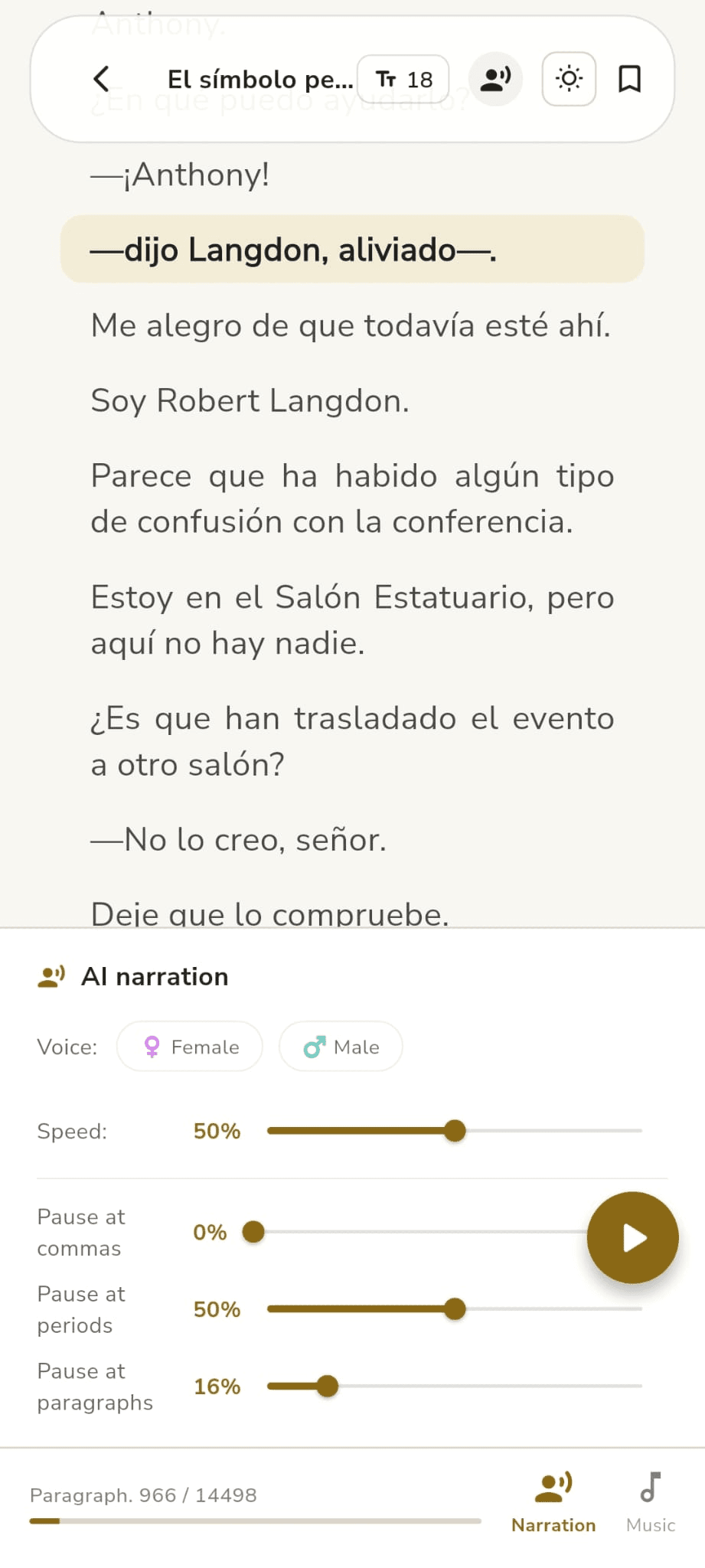 Panel de configuración de privacidad y administración de la biblioteca en ReadMeBook